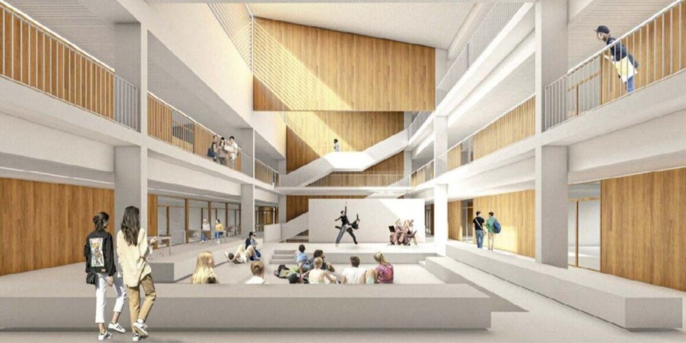 Foto portada: vista interior del projecte de l'Institut Arraona. Autor: Educació.
