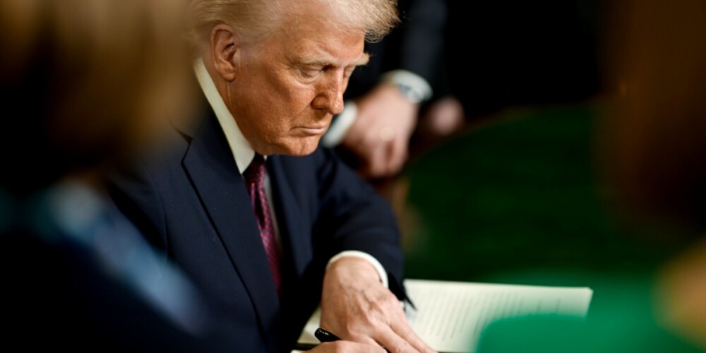 El president dels EUA, Donald Trump, durant la seva presa de possessió. Autor: Casa Blanca via ACN.