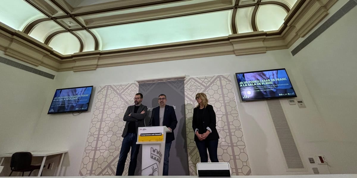 Els regidors d'ERC Santi Valls, Gabriel Fernàndez i Sílvia Renom. Autor: J.d.A.