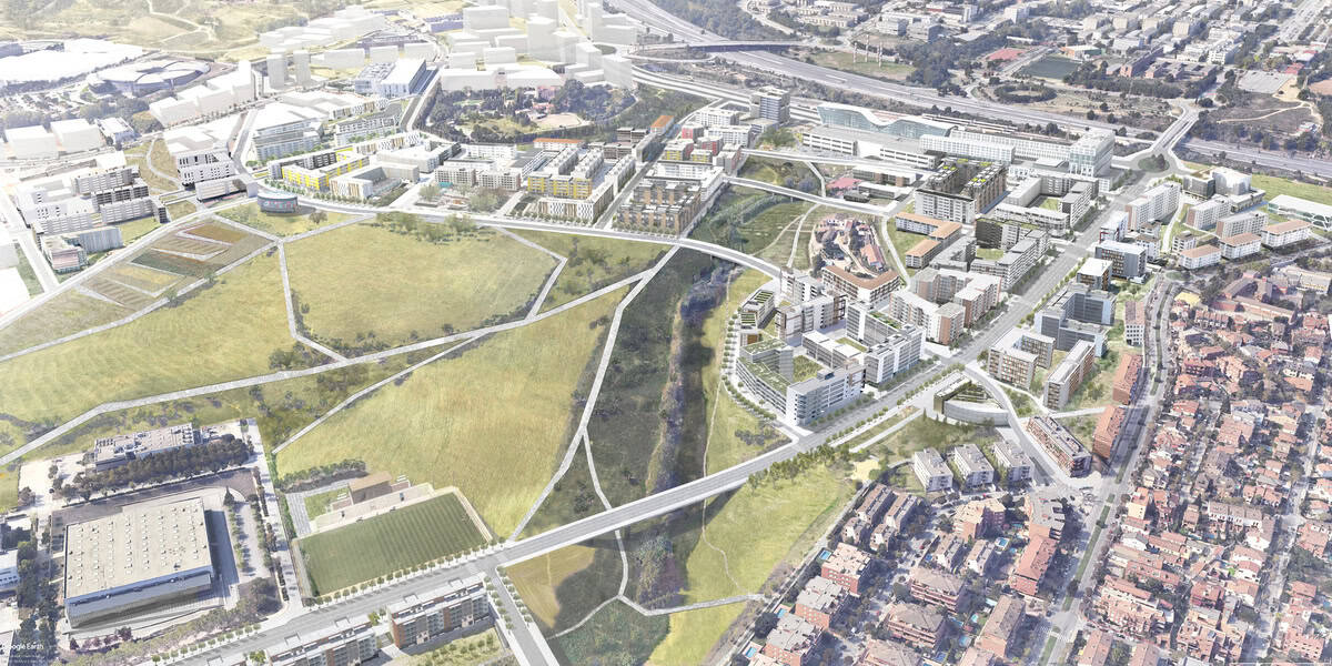 Imatge virtual del projecte del Parc de l'Alba de Cerdanyola del Vallès. (Horitzontal)