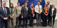 Alcaldes de l'Arc Metropolità amb el comissari europeu. Foto: cedida.