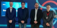 El secretari d'empresa, Jaume Baró, durant la visita a Mitek. Autor: ACN