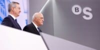 Oliu i González Bueno, a la junta d'accionistes que es va celebrar en plena OPA. Autor: David Jiménez.