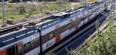 Tren de Rodalies aturat a Castellbisbal. Autor: ACN.