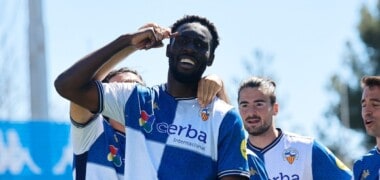 Foto de portada: Bakayoko, que ha marcat un doblet. Autora: Dihör