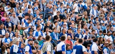 Aficionats del Sabadell, a la Nova Creu Alta. Autor: CES.