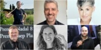 D'esquerra a dreta i de dalt a baix: Arnau París, Toni Cruanyes, Nina, David Bueno, Sandra Freijomil i Manel Vidal, alguns dels autors de les signatures de llibres d'aquest dimecres.