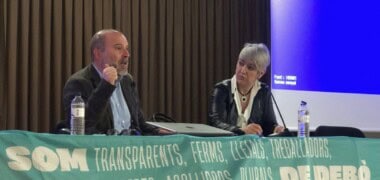 Josep Pagés i Lourdes Ciuró a l'acte de Junts sobre l'Operació Catalunya. Autor: cedida.
