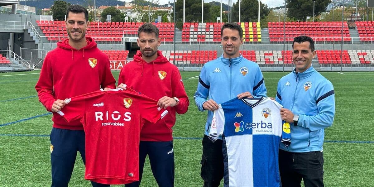 Capitans i entrenadors del Terrassa i el Sabadell, al Media Day del derbi. Autor: Marc Pérez.