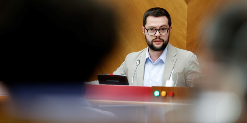 El portaveu del PSC a l'Ajuntament, Eloi Cortés. Autor: D.Jiménez. 