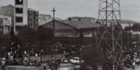 Foto portada. l'església Sagrat Cor de Ca n'Oriac, durant el Primer de maig.