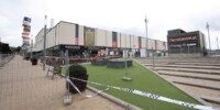 Via Sabadell, 48 hores després de la caiguda d'un plagó de formigó que ha caigut sobre un home, amb resultat de mort. Autor: D.Jiménez.