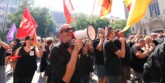 Protestes a les portes de l'Ajuntament per demanar un nou conveni per als treballadors municipals. Autor: David Jiménez.