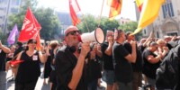 Protestes a les portes de l'Ajuntament per demanar un nou conveni per als treballadors municipals. Autor: David Jiménez.