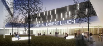 'Render' del possible hospital lleuger Ernest Lluch, entre Ripollet i Montcada i Reixac.