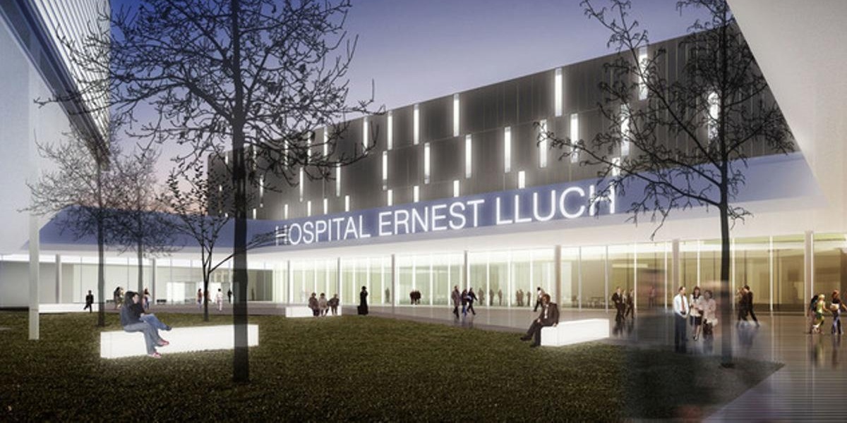 'Render' del possible hospital lleuger Ernest Lluch, entre Ripollet i Montcada i Reixac.