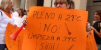 Treballadors de Serveo, a les portes del ple del Principal. Autor: D.Jiménez.