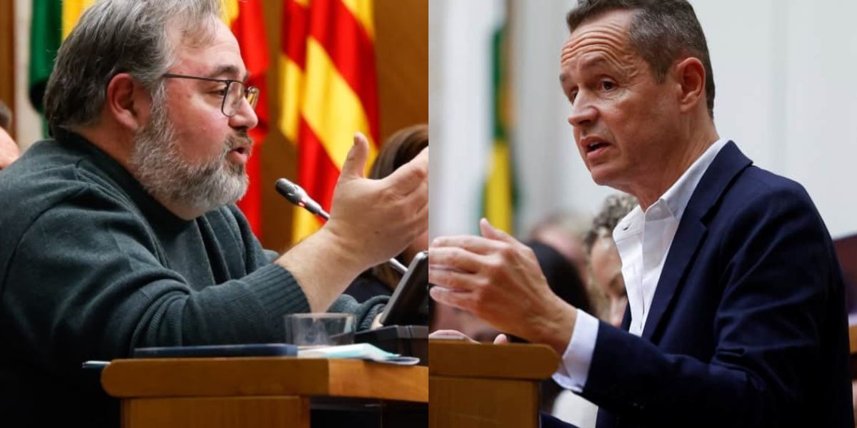 Francesc Baró i Lluís Matas, president i portaveu del grup municipal de Junts per Sabadell respectivament.