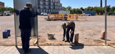 Obres al solar que ha d'acollir la residència del sud. Autor: Jordi M.