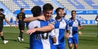 Foto de portada: gol de Coscia, abraçant-se amb els companys. Autor: Críspulo Díaz